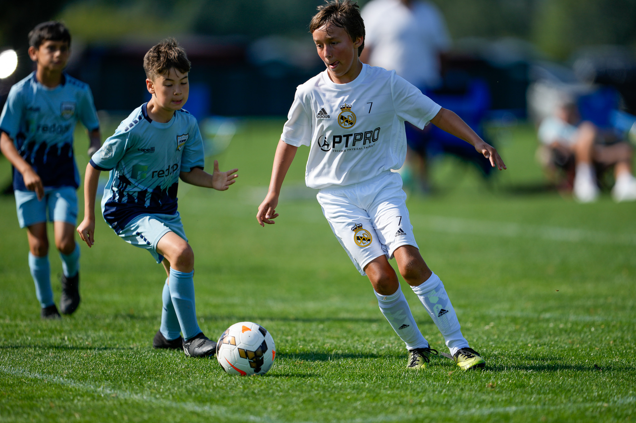 LWPFC Player dribbles past the opponent