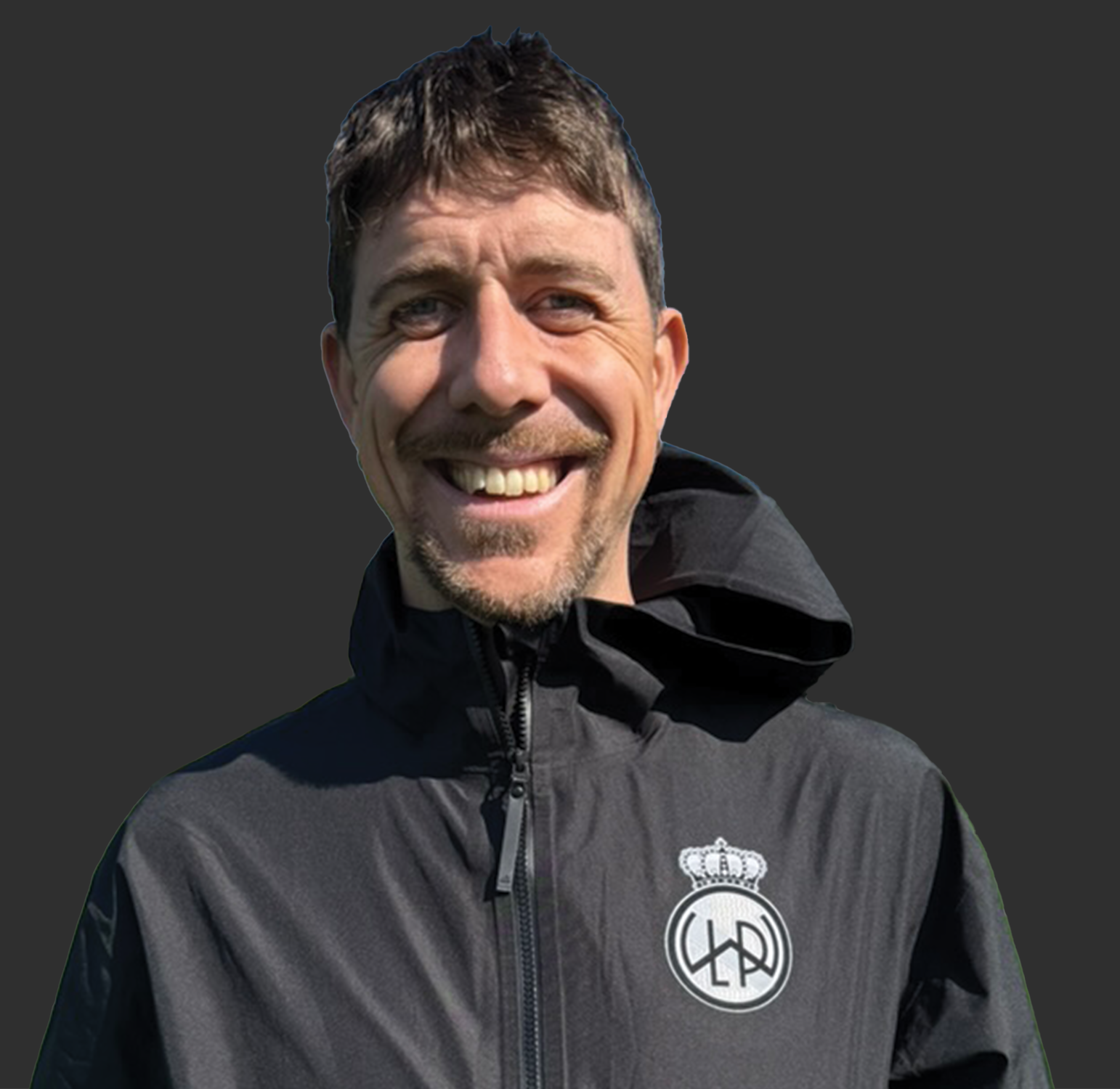 Thumbnail image of Nich VanBuecken wearing a club Adidas jacket with club logo